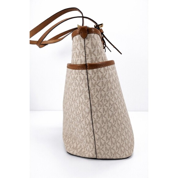 Michael Kors Winston Medium Signature Tote Vanilla Acorn Brown Zip w/ - Picture 7 of 15